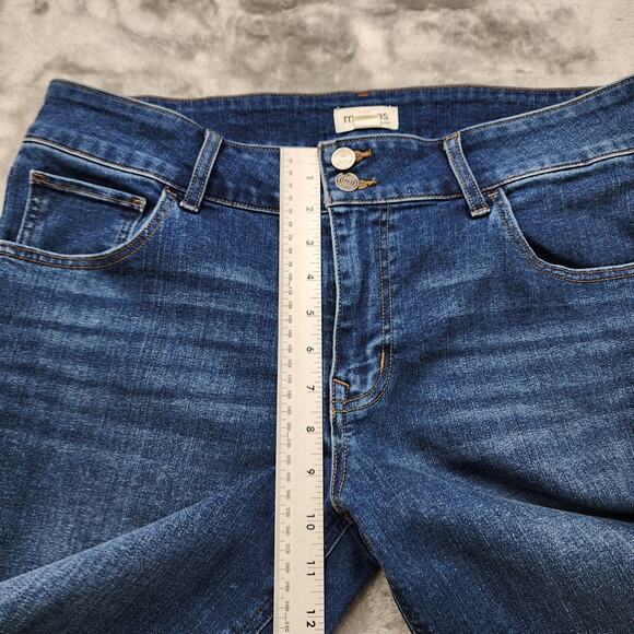 Maurices M Jeans Womens 14W Blue Mid Rise Slim Straight Ankle Original Fit - Picture 10 of 13